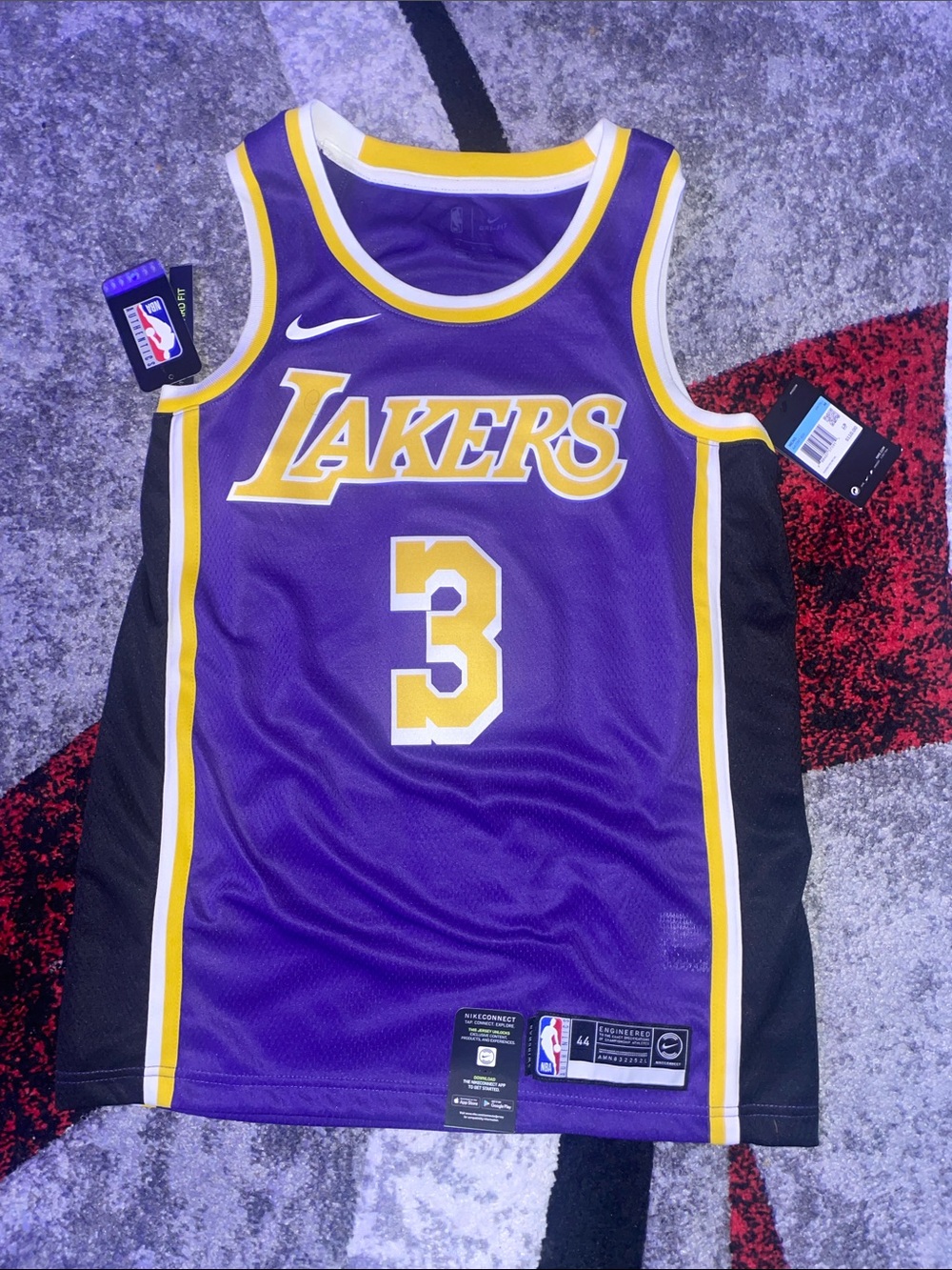 Nike Los Angeles Lakers Purple and Yellow Anthony Davis Jersey